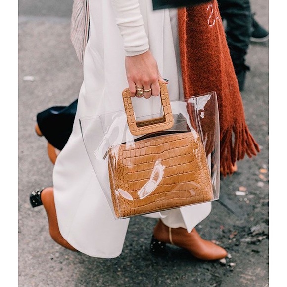 STAUD SHIRLEY BAG IN TAN CROC EMBOSSED - Picture 3 of 15